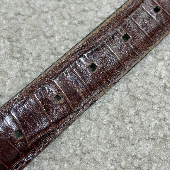 BRIGHTON REVERSIBLE Black/Brown Croc Embossed Leather Belt Size L 31-35” - Picture 6 of 6